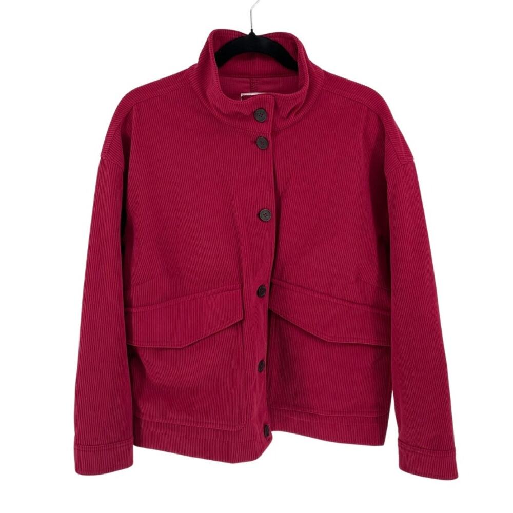 Avec Les Filles Women's Raspberry Corduroy Cropped High Collar Jacket - Plus 1X